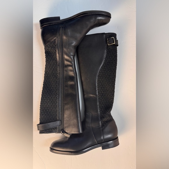 COLE HAAN Idah Equestrian Riding Tall Black Leather Boots, W22265 Size 7.5 - Picture 6 of 13